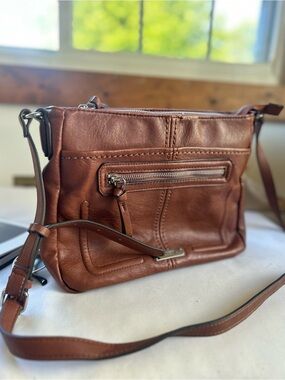 Rosetti Brown Leather Crossbody Bag